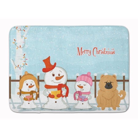 Carolines Treasures Merry Christmas Chow Chow Cream Machine Washable Memory Foam Mat BB2475RUG